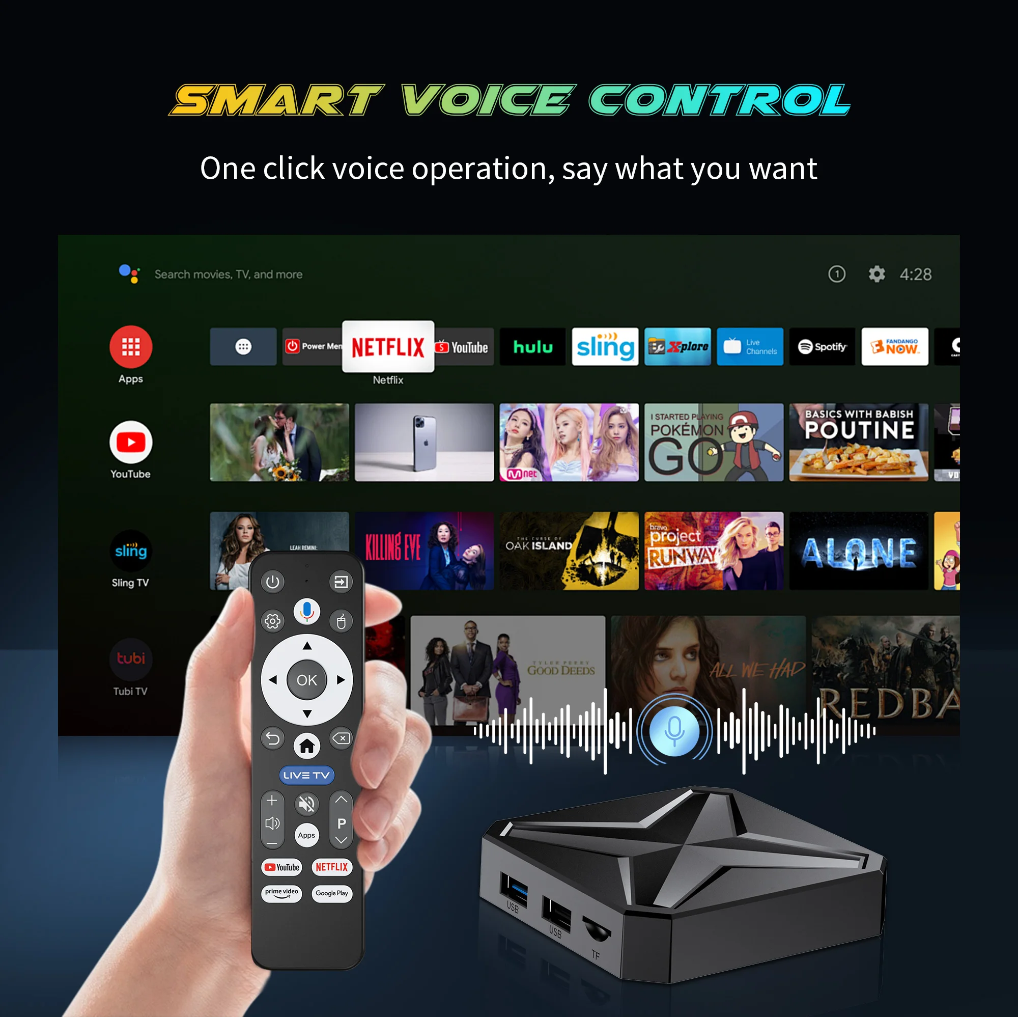 Mortal Smart TV Box Android 14 Netflix 4K Ultra DDR4 2G16G WiFi 6 USB 3.0 Game RK3518 Q1 Mini+ Dynamic UI Reproductor Multimedia