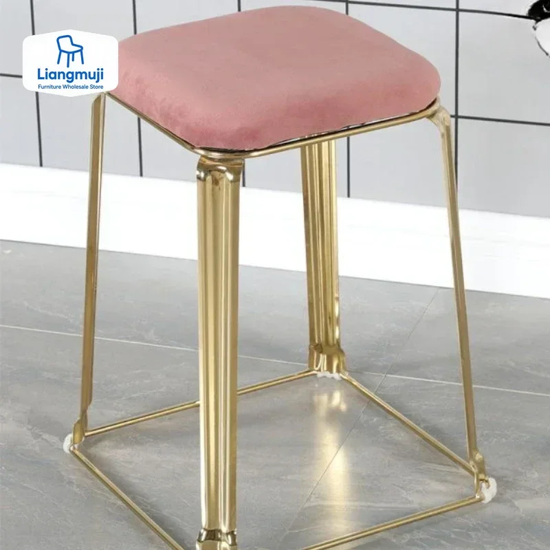 Kitchen Dressing Dining Stools High Foldable Interior Stackable Dining Stools Round Design Sgabello Pieghevole Home Furniture