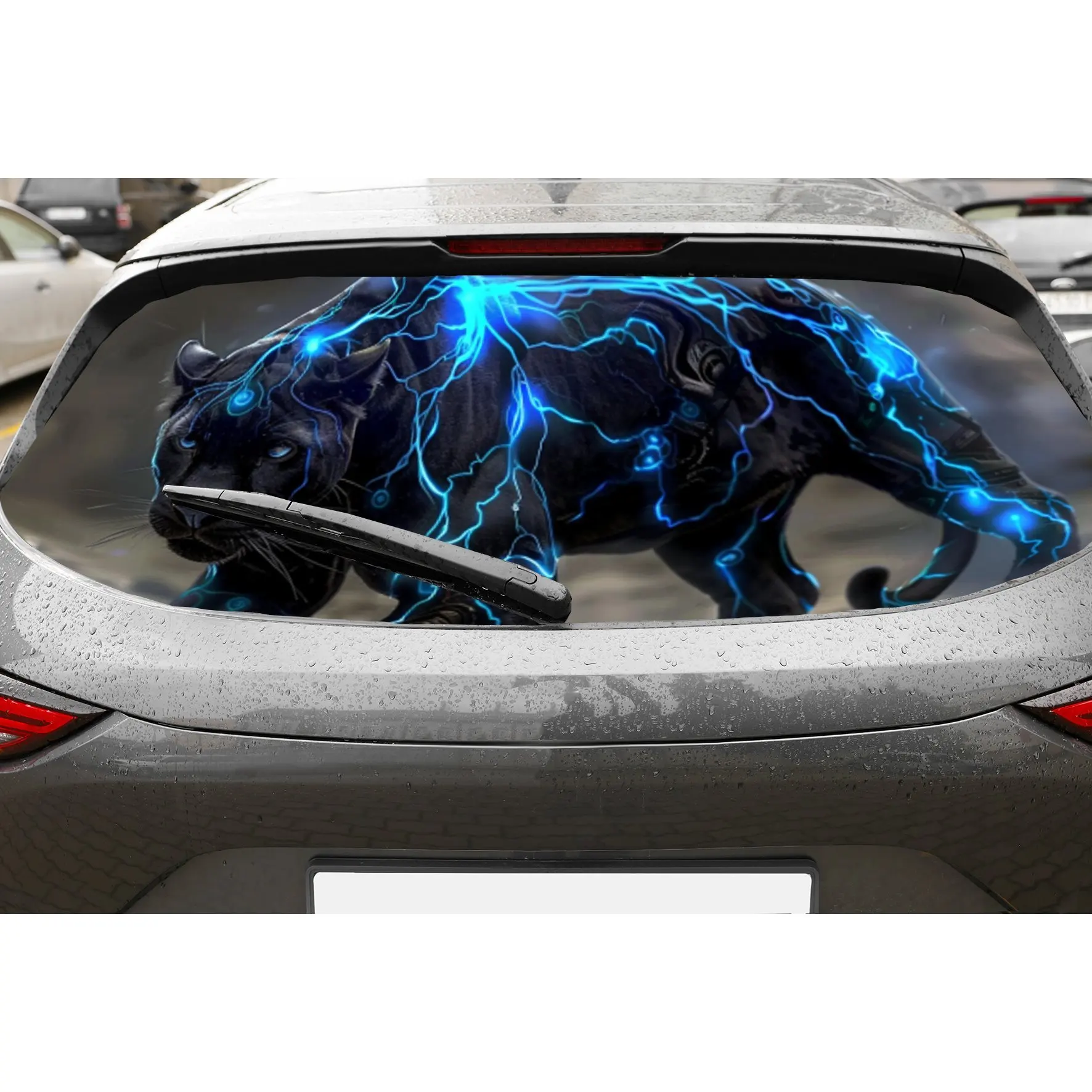 

Mechanical lightning leopard car rear window vinyl wraps sticker,auto art sticker,self-adhesive waterproof rear window decoratio