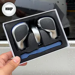 1 Buah Chrome Matt dengan Kulit Tombol Shift Gear Side Cover DSG Emblem untuk VW Golf 6 7 R GTI Passat B7 B8 CC R20 Jetta MK6 GL