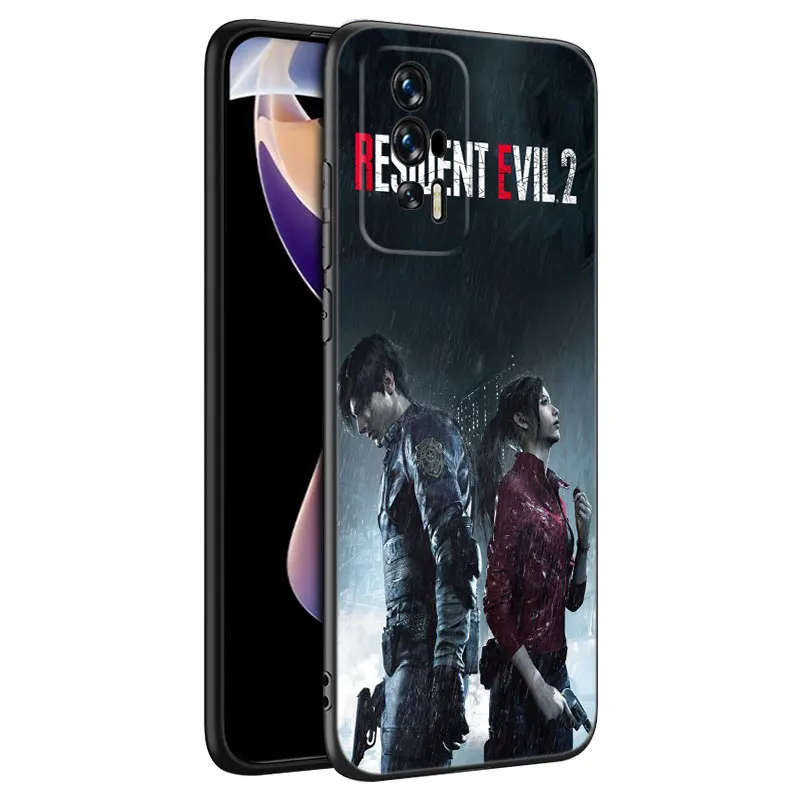 R-Resident E-Evil Game Black Silicone Phone Case For Xiaomi Redmi 9 9A 10A 9C 10C 12C 13C 5G 9T 10 Prime A1 A2 Plus