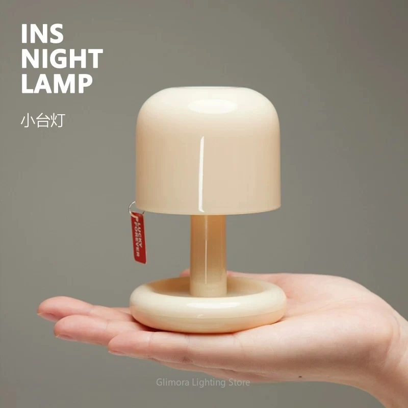 INS Night Lamp Table Light for Bedroom,Heal Warm Glow with Tap Sensor,Minimalist Scandinavian Design Bedside Decor for Home Gift