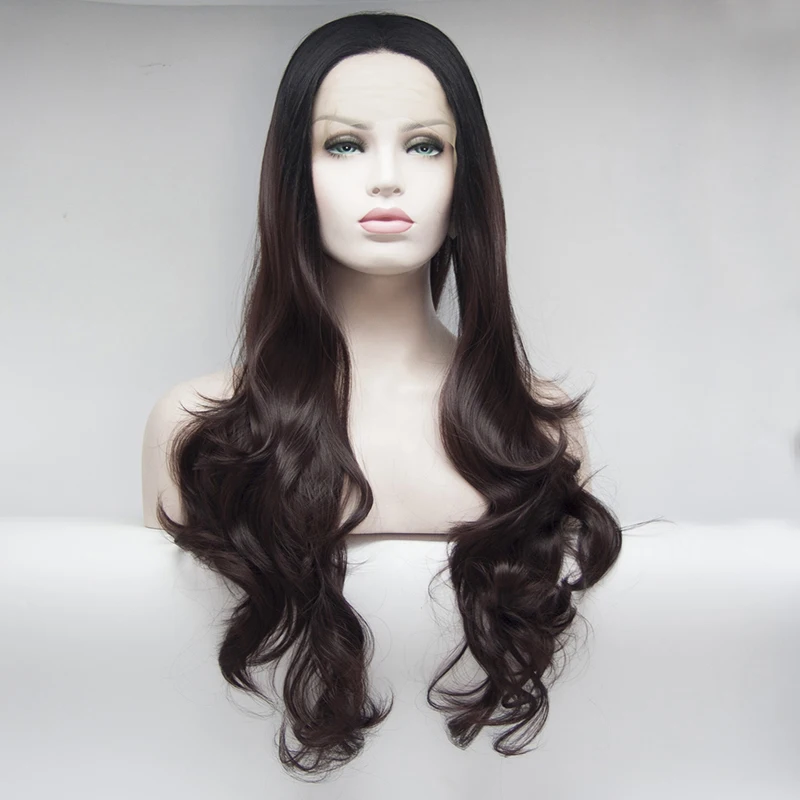 

Soft Long Black Body Wave Lace Front Wig 26Inch 180%Density For Women With Baby Hair Glueless Synthetic Preplucked Daily