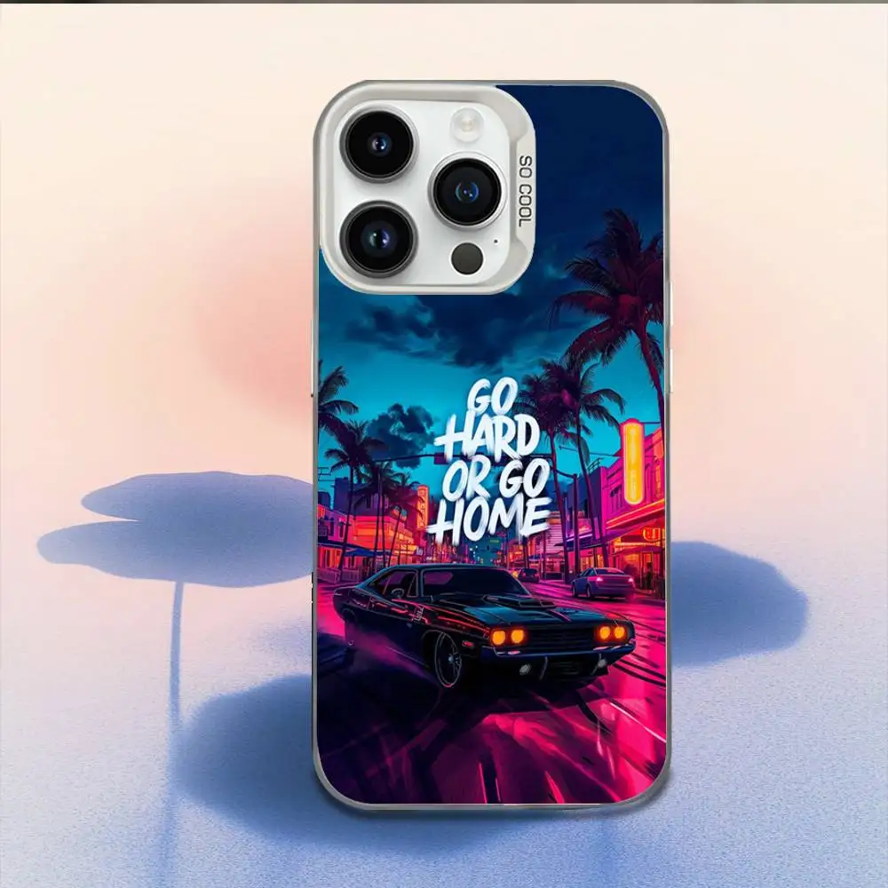 حافظة هاتف GTA 6 Game Grand Theft Auto لهاتف iPhone 16,15,14,13,12,11,Mini,Pro,E,MAX غطاء مقاوم للصدمات من الحلوى البيضاء غير اللامعة