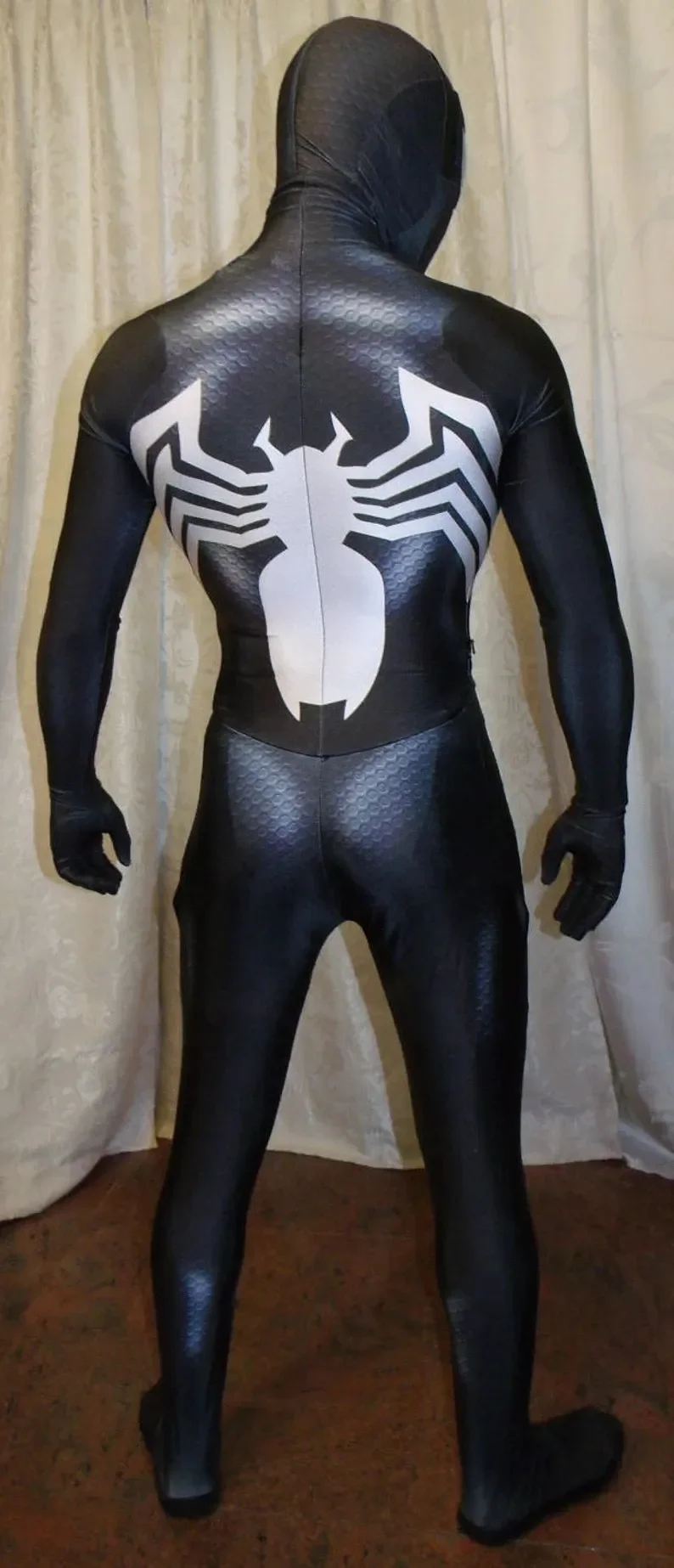 Czarna Venom Symbiote Spiderman Cosplay Spidey kostium chłopięcy superbohater Zentai garnitury kostium na Halloween body dla dorosłych dzieci