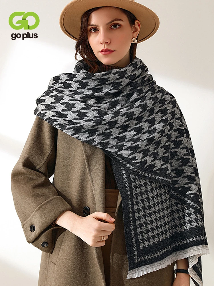 

GOPLUS Scarf Women Houndstooth Scarves Winter Female Black Korean Pashmina Echarpe Femme Bufandas Invierno Fulares Mujer C11256