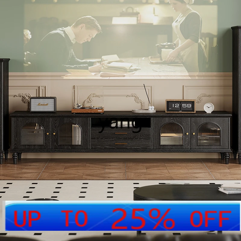 

LTT retro ash wood antique solid wood TV cabinet floor-to-ceiling living room storage locker furniture