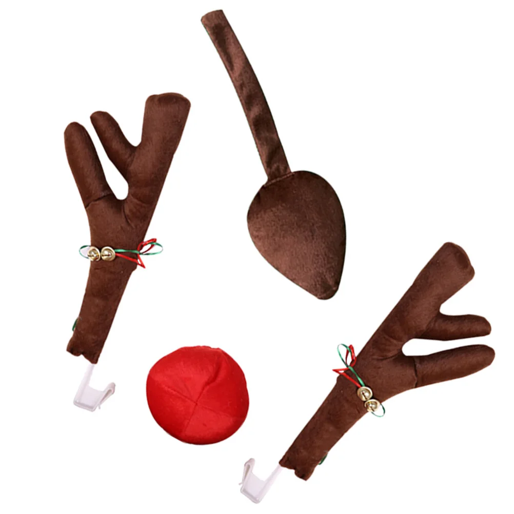 

1Set Car Decorative Antlers Christmas Cloth Ornament Car Antlers Props Winter Holiday Decoration Unique Auto Adornment Festive