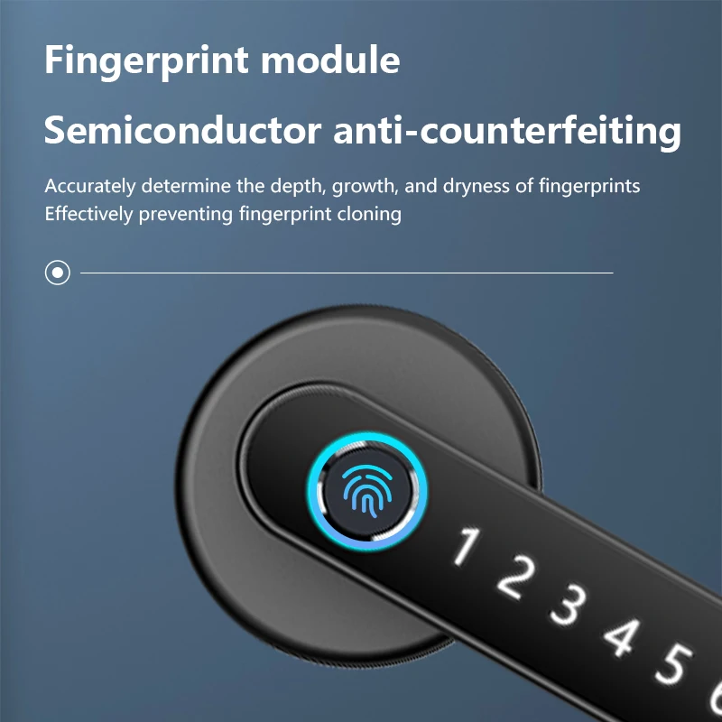 Home Bedroom Smart Door Lock Fingerprint BLE Password Keyless Automatic Smart Handle Lock