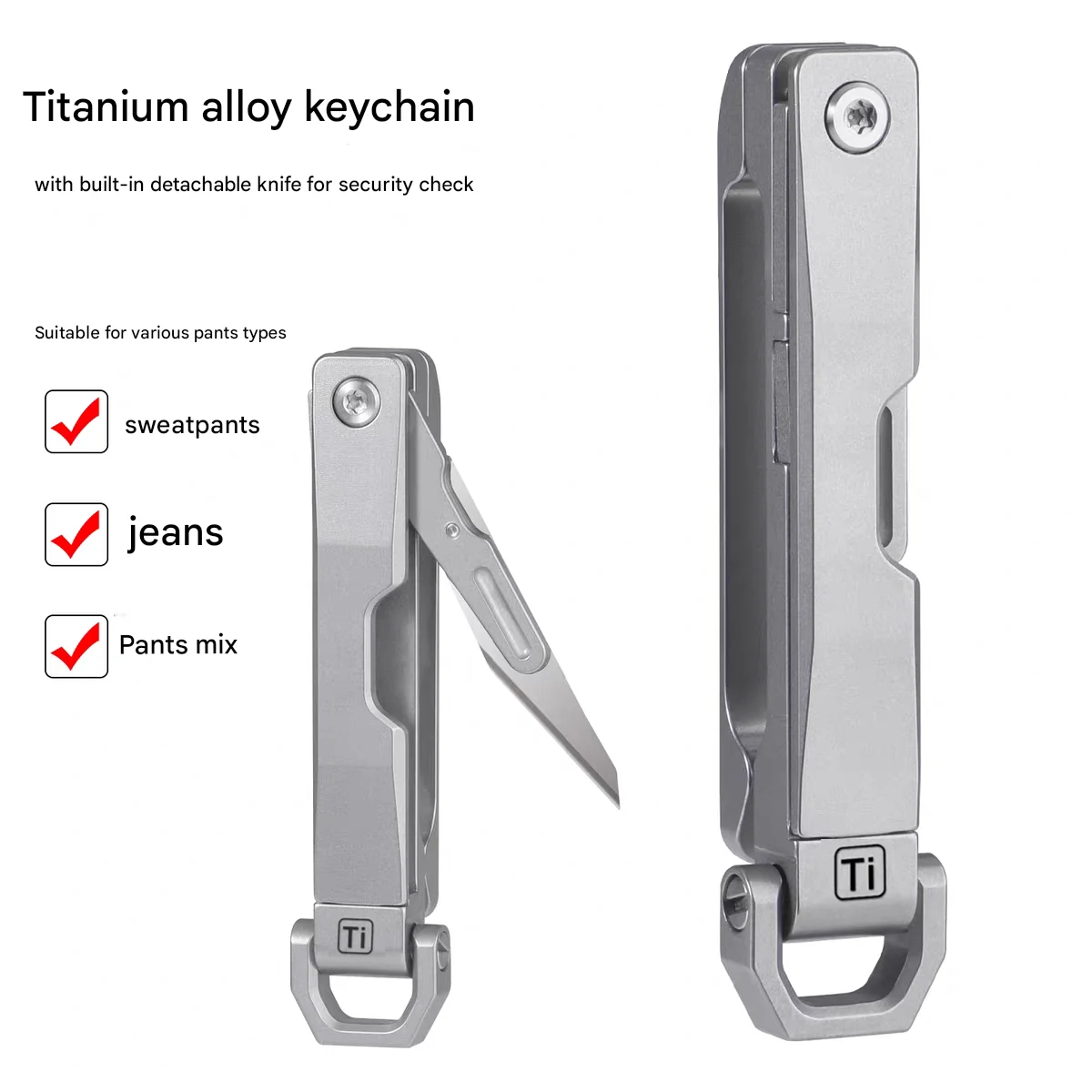 Titanium Alloy Keychain Multifunctional buckle knife Unboxing Device Quick Release Belt buckle To Prevent Accidental Opening