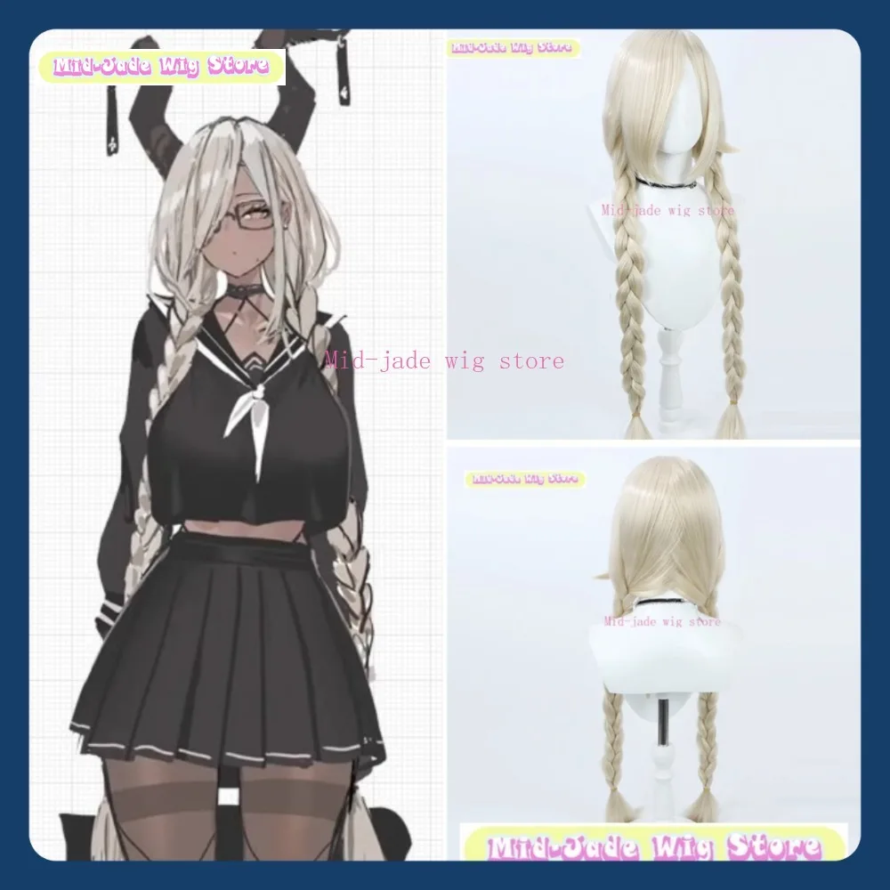 

Mid-jade Wig Store Azur Lane Owari Cosplay Wig Anime Game Role-playing Halloween Party Synthetic Wig