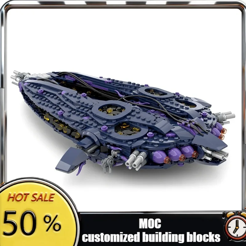 Gobricks MOC Stargate Wraith Hive Ship Bricks Model Wraith fleet Building Blocks Ancient City Ships Traveler ships Toys Gift