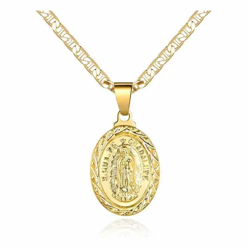 

COW1 Necklace For Women 14K Gold Plated Round Pendant Necklace Gift for women