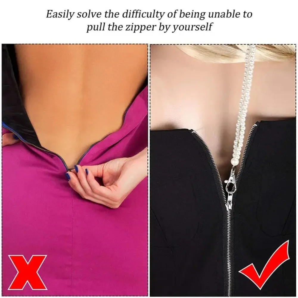 Replacement Zipper Dress Zipper Pull Helper With Hook DIY Craft Dress Zipper Assistant Tool Zipper Chain 2-in-1