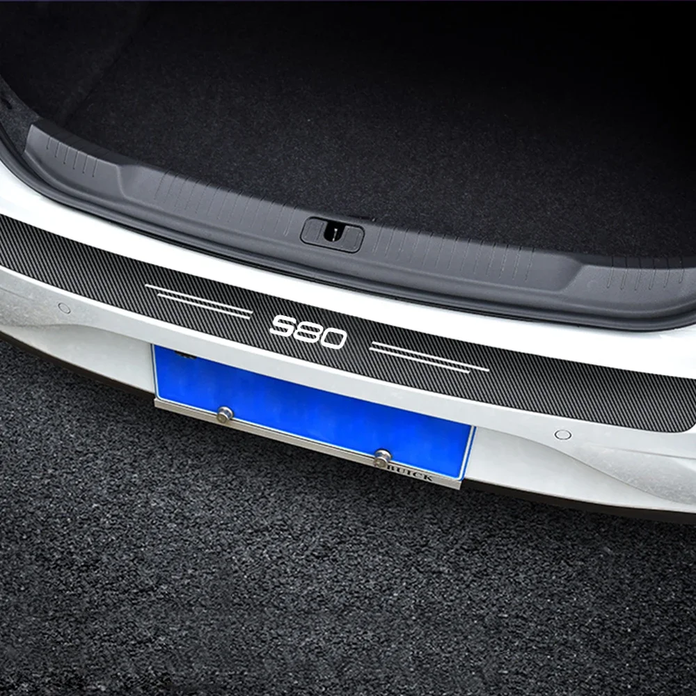 

1pc car sticker trunk bumper carbon fiber decorative strip for Volvo S80 Auto Accessories