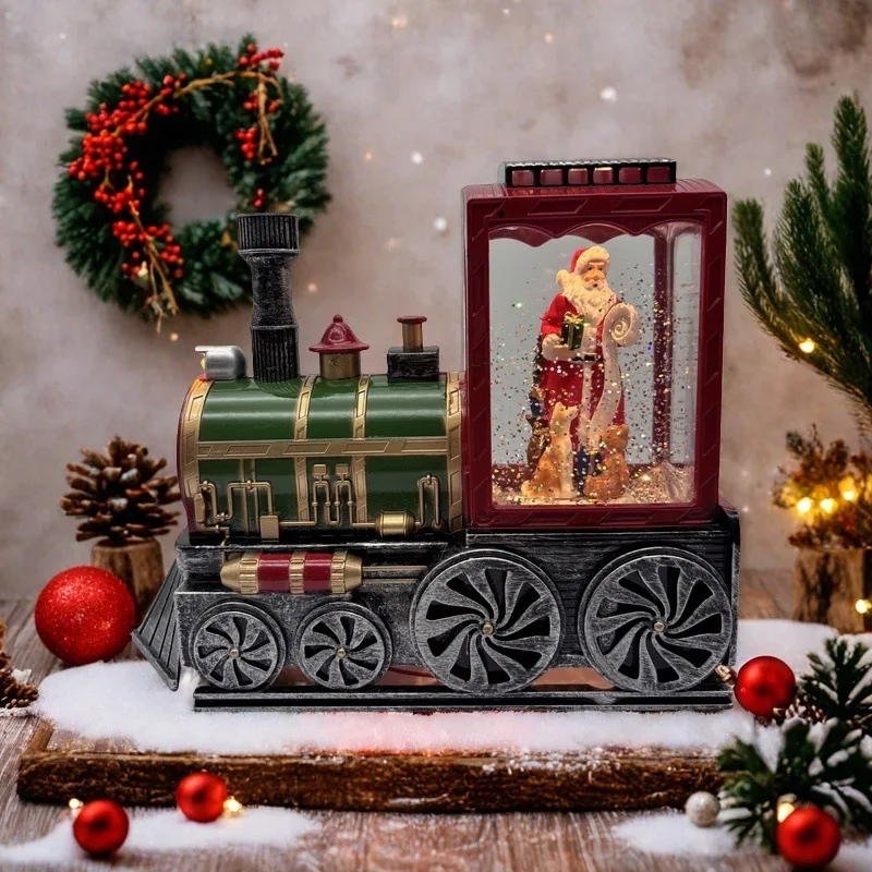 

Christmas Train Head Decoration with Music and Lights Christmas Gift for Shopping Malls and Hotel Window Displays