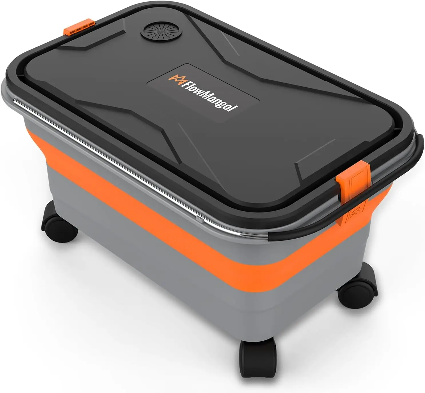 

Glide CB 55 Collapsible Bucket 5.5 Gallon for Car Washing with Wheels, Handle, Drain Plug and Water Outlet, Foldable Multi-Use f