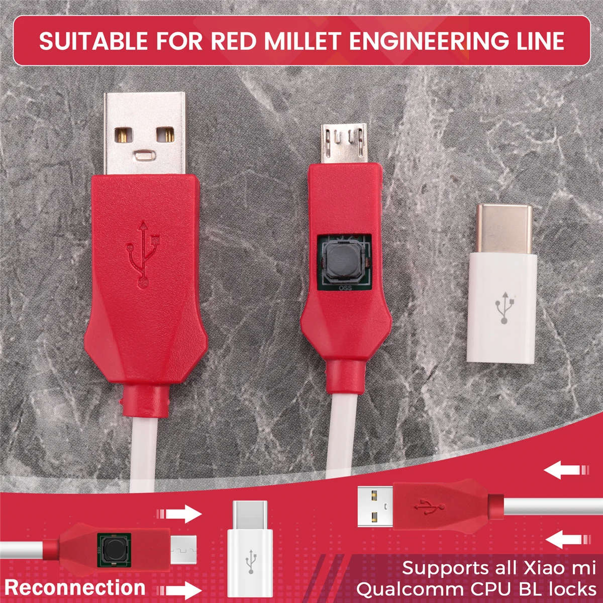 

ABKM MIRACLE EDL CABLE for Xiao Mi and Qualcomm Flash and Open for 9008 Port