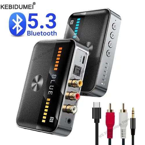 Transmisor receptor Bluetooth 5,3, adaptador inalámbrico de Audio NFC, convertidor DAC óptico Coaxial AUX RCA de 3,5 MM para TV, PC, altavoz para coche