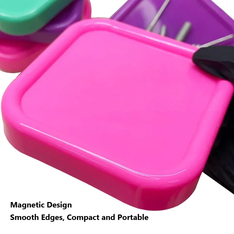 Portable Magnetic Nail Art Organizer Tray with Cat Eyes Design Storage Container for Nail Grinding Heads Tool Holder