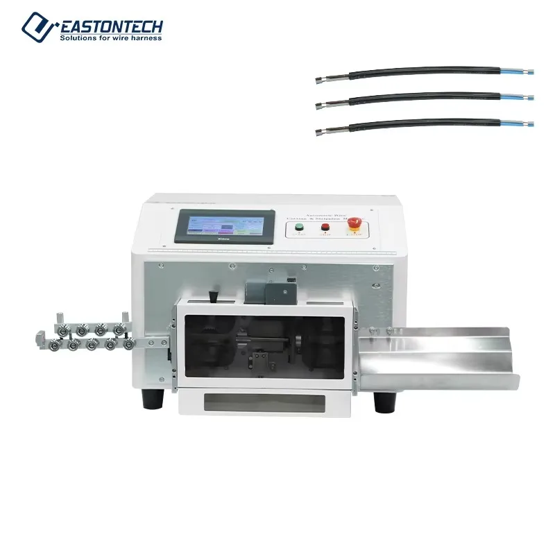 EW-3400 Automatic Multi-conductor Cable Cutting Stripping Machine For 2-10mm OD Cables Manufacturing Equipment