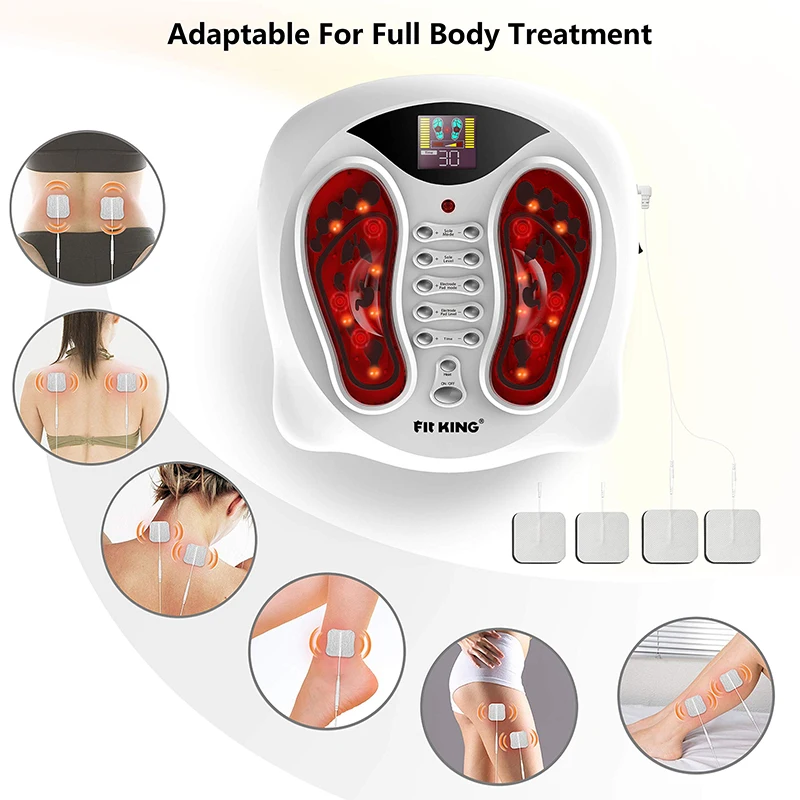 Foot Massager Circulating Stimulator Heat EMS 4 Electrode Muscles Circulatory Cramp In Shoulder Foot Massager Blood Circulation