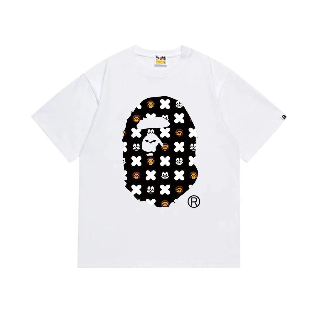 Bape-Camiseta de algodón de gran tamaño para hombre y mujer, Camiseta holgada de manga corta a la moda para verano