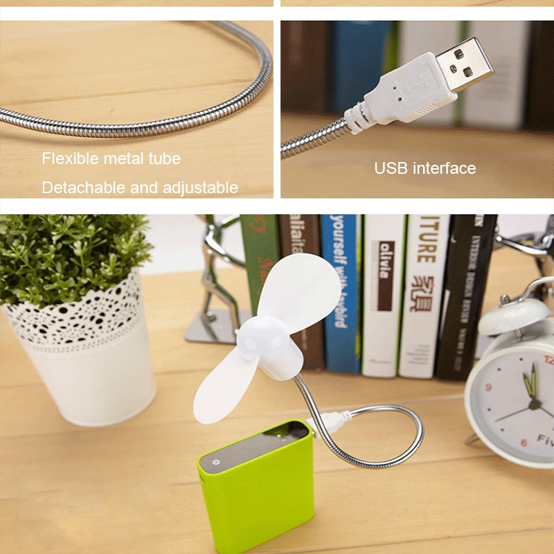 1 Buah Kipas Mini Portabel Kipas Bentuk Ular USB Kipas Pendingin Dapat Disesuaikan Kipas Pendingin Daun Lembut Diam untuk Telepon Komputer Desktop Laptop