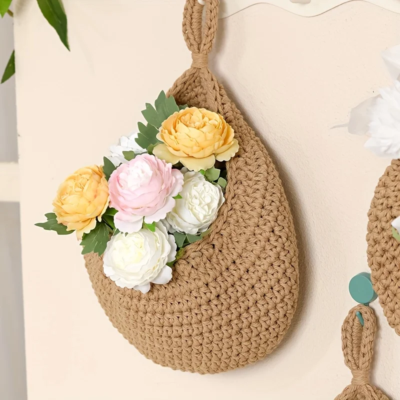 

Handmade Macrame Hanging Fruit Basket Wall Decor Creative Nest Net Storage Bag Kitchen Organizer
