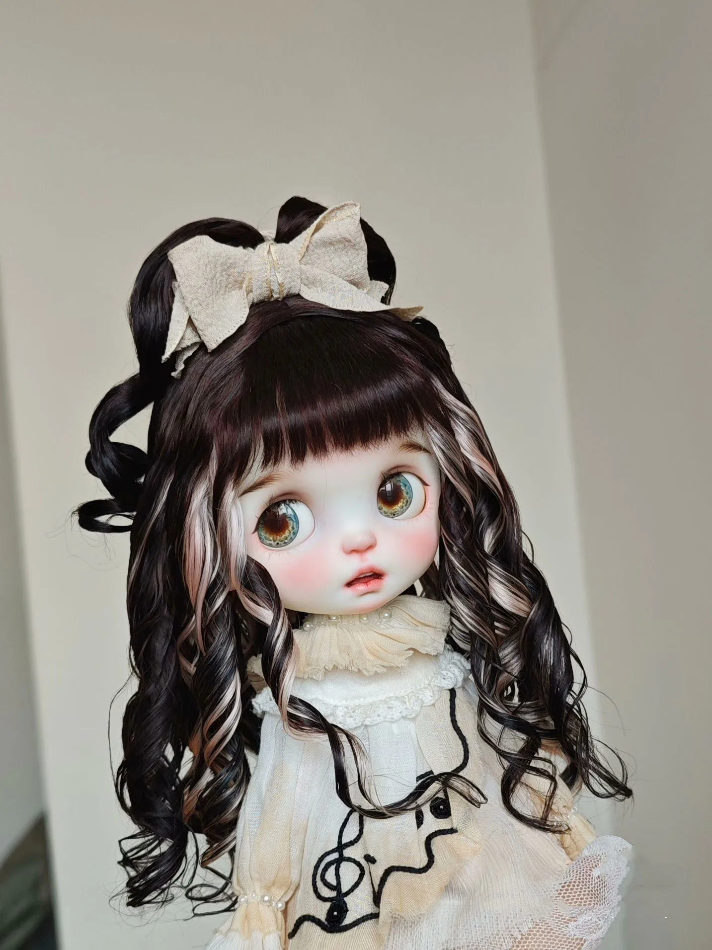 Blythe Doll Hair Homemade Bangs Mohair Hardhead Shell Curly Hair Free Shipping