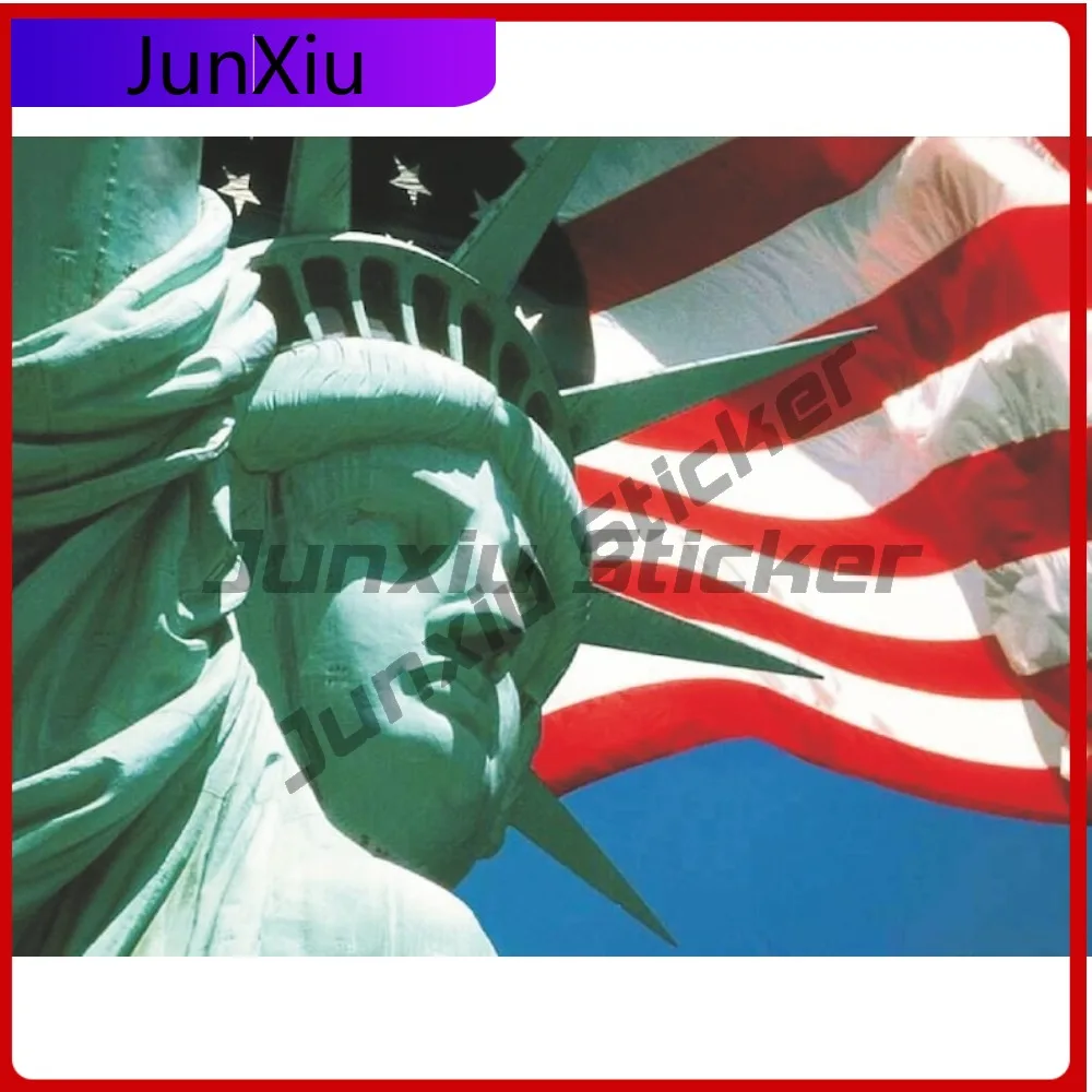 

Usa Statue Of Liberty Flag Sticker Scratch-proof Vinyl Decals Decorative Waterproof Decal Cars Rv Camping Personalized Custom