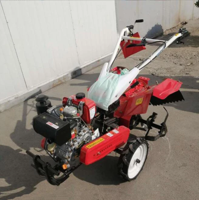 Portable gasoline tiller Labor-saving rotary tillage cultivated land Four-wheel drive scarifier trenching and soil cultivation