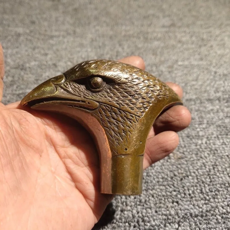 Vintage Eagle Head Statue Retro Metal Cane Head Sculpture Home Desktop Decor Tabletop Ornament  Statues for Decoration