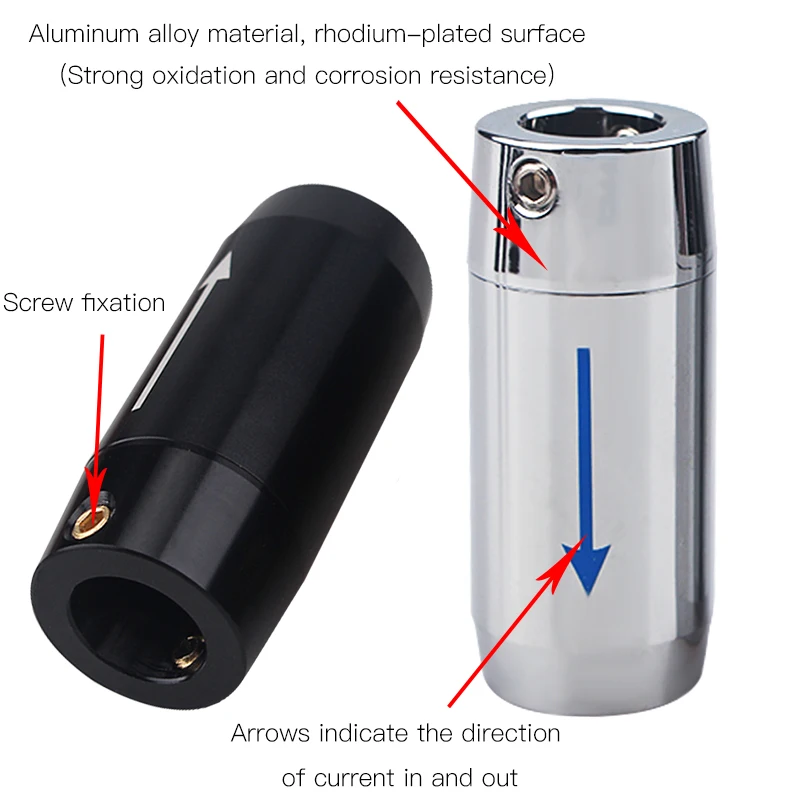 4Pcs HiFi Aluminum Alloy 1 To 2 Splitter Speaker Cable Accessories 11MM - 7MM Audio Split Ring Adapter