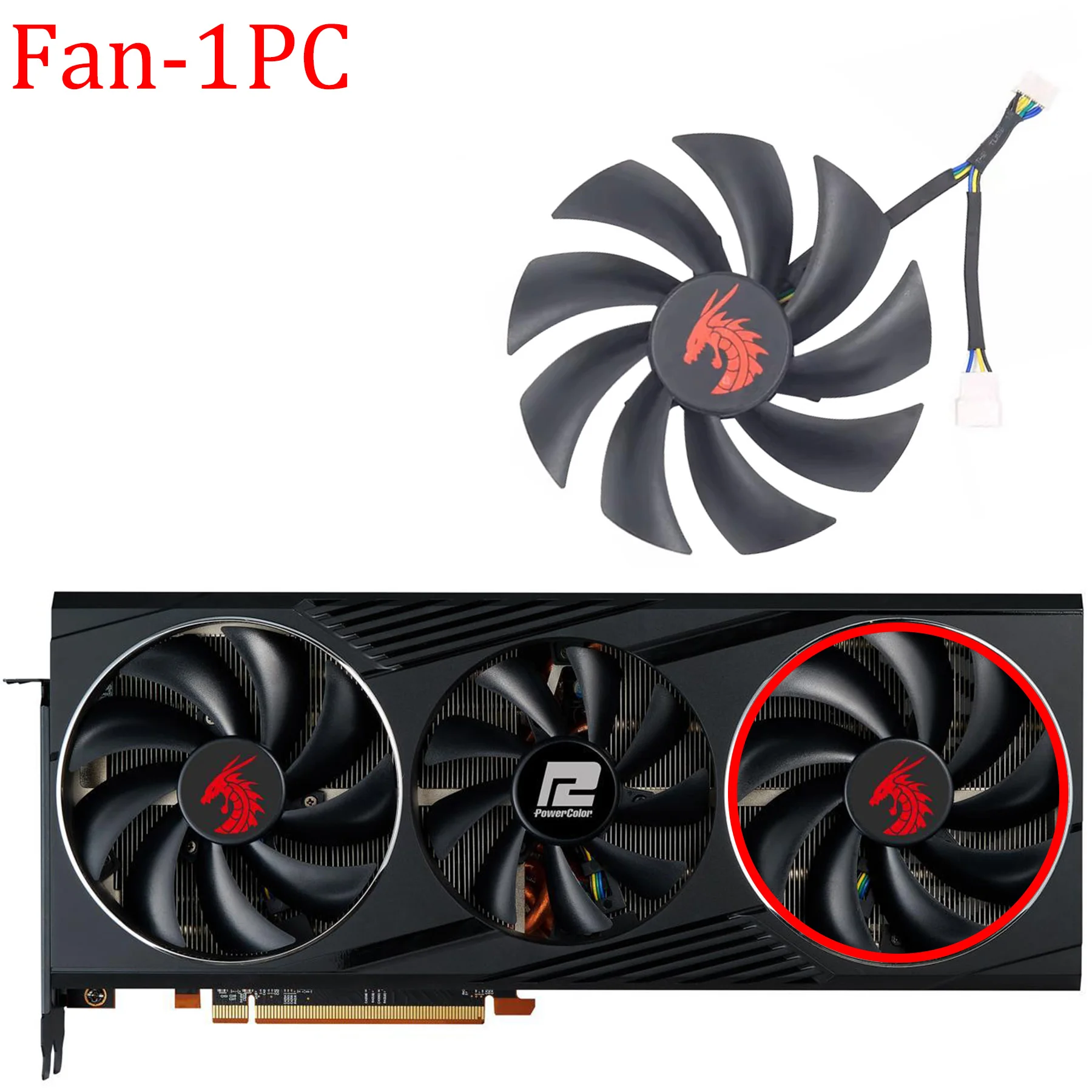 For PowerColor RX 6800 XT 6800 RED DRAGON Video Card Fan