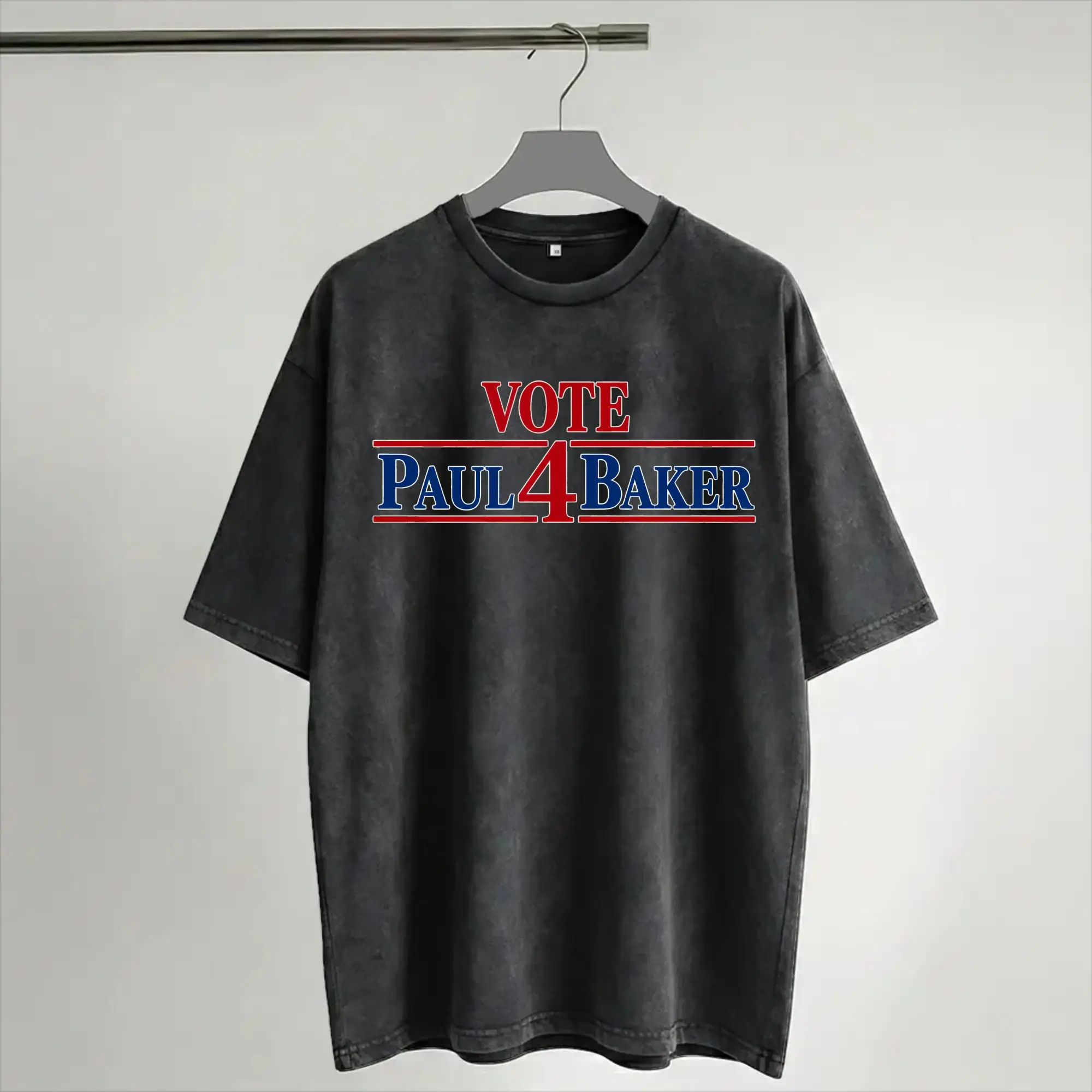 Vote 4 Paul Baker  Washed T Shirts Streetwear Hip Hop Vintage T-Shirt  Tee Shirt for Men Women Short Sleeve Harajuku