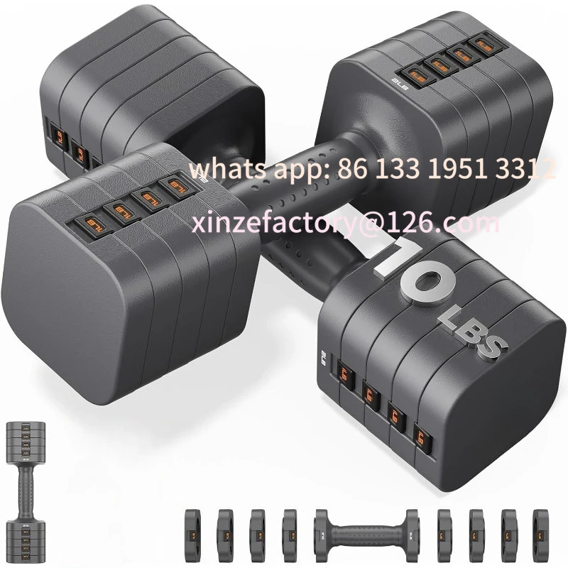 ชุดดัมเบลปรับน้ำหนักได้ 5-in-1 แบบปรับแต่งได้ จำนวน 2 ชิ้น น้ำหนัก 20 ปอนด์/10 ปอนด์ สำหรับผู้หญิง