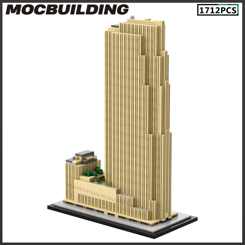 MOC Building Blocks Modern City Iconic Architecture World Center Tower 1:800 Scale Skyscraper DIY Aassemble Bricks Toys Gifts