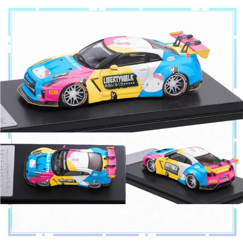 

1:64 Nissan GTR R35 Kitty Cat, модель автомобиля из сплава, настольный декоративный предмет, коллекция периферийных устройств, детские игрушки, праздничные подарки