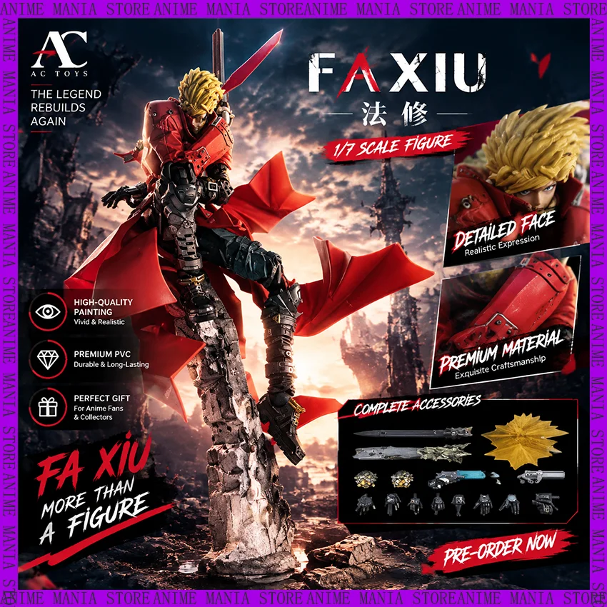AC Kaiyodo Revoltech Yamaguchi 091 Trigun Vash The Stampede Movable Action Figure Collectible Anime Model Figure Birthday Gift