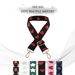 Correas de hombro con estampado de corazón de amor para mujer, correas de bolso reemplazables, correas diagonales, correas de bolso de hombro, 3,8 cm de ancho