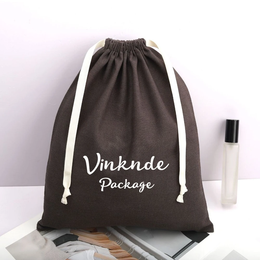 

50pcs 30x40cm Durable Large Cotton Linen Drawstring Shopping Bag Personalized Logo Coffee Bean Storage Dust Natural Muslin Pouch