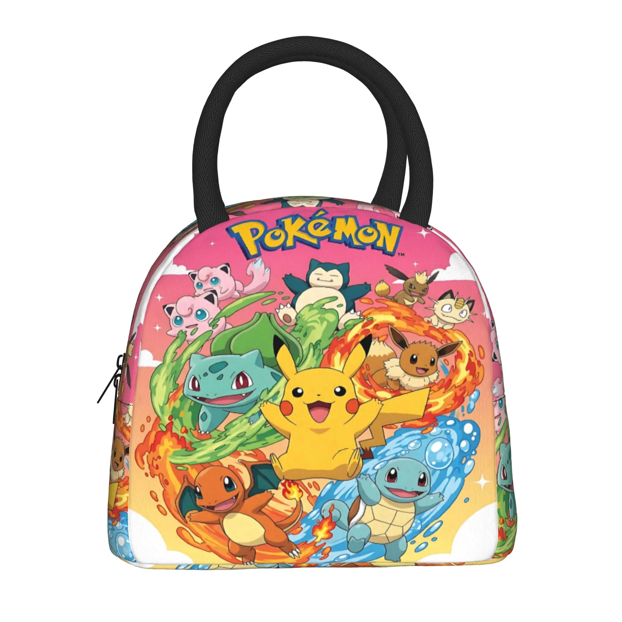 Pokemon Theme Handbag Insulated Lunch Bag Ice Pack Rice Bag  bolsa Student Bento Lunch Handbag Insulation