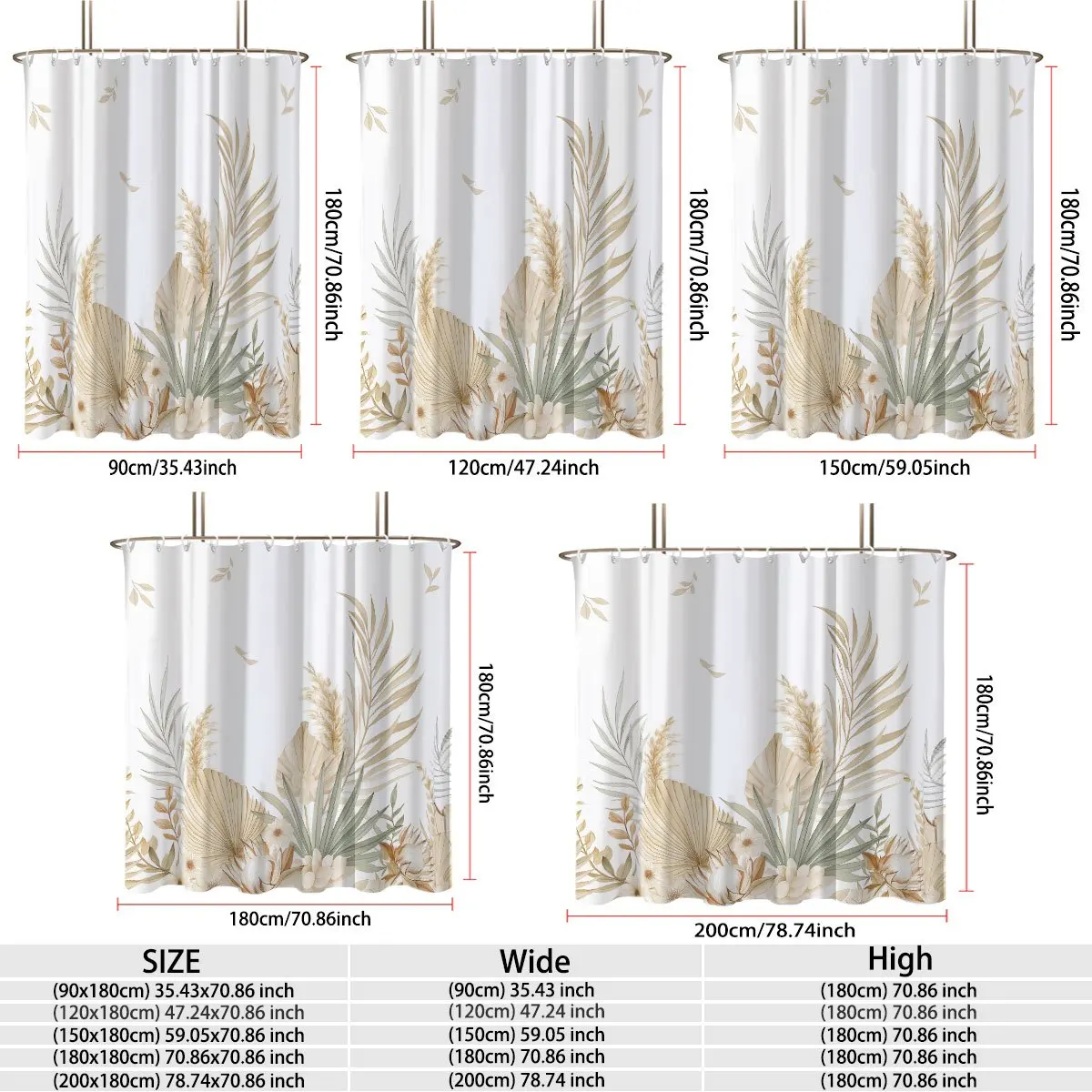 Elegant Boho Style Dried Pampas Grass Fan Palm Leaf Pastel Floral Art White Background Flannel  Soft Light Warm