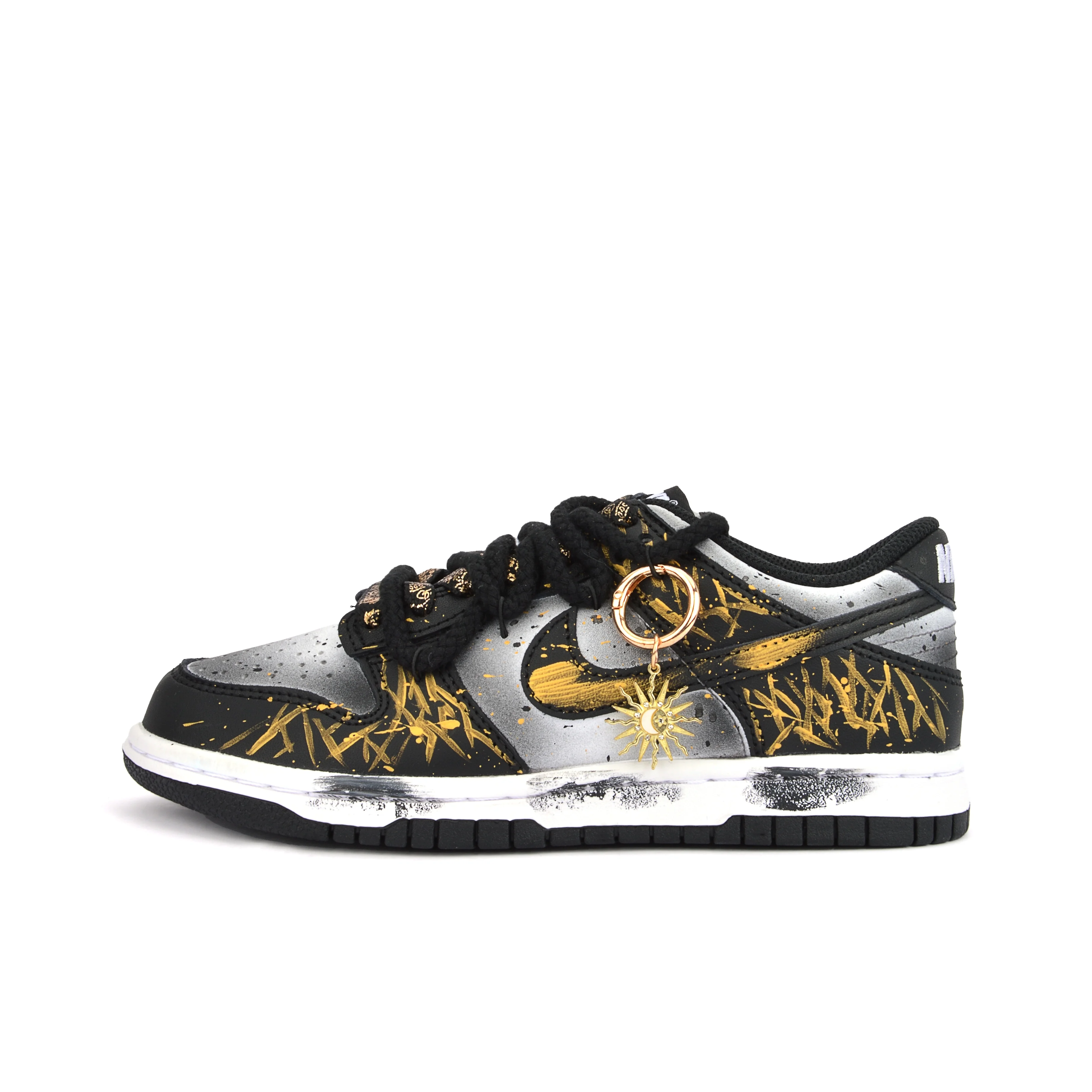 Nike Dunk, Zapatillas de Skateboard de Perfil Bajo, Transpirables y Resistentes a la Abrasión, Unisex, Negro y Dorado, DD1391-100 (Team1461-)