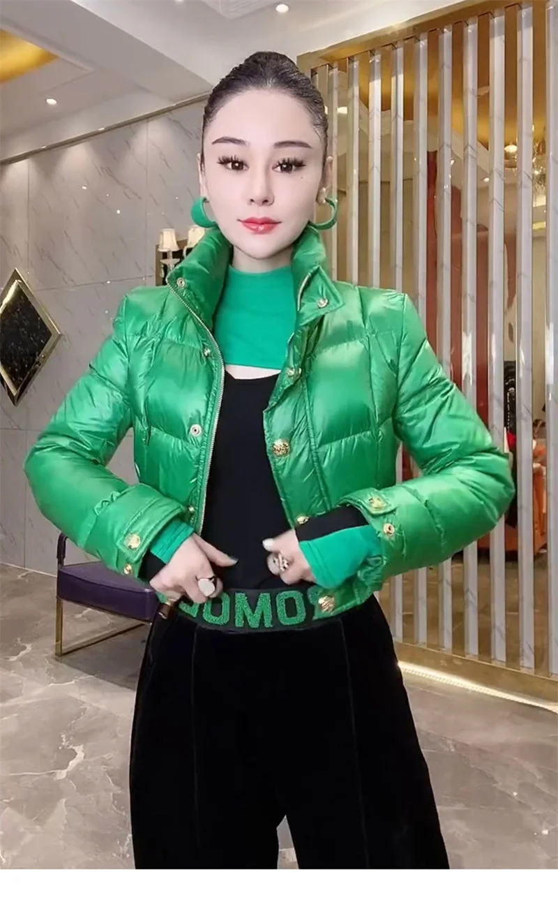 Korean Down Cotton Jacket Women 2025 New Winter Loose Stand-up Collar Casual Short Waterproof Parka Outwear Ladies Warm Overcoat