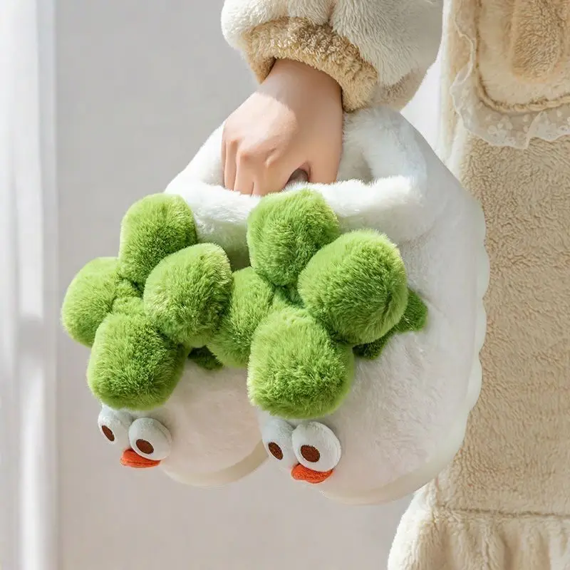 

New bird designer slipers for women winter home booties office ladies winter warmth shoes woman funny animal fluff slippers