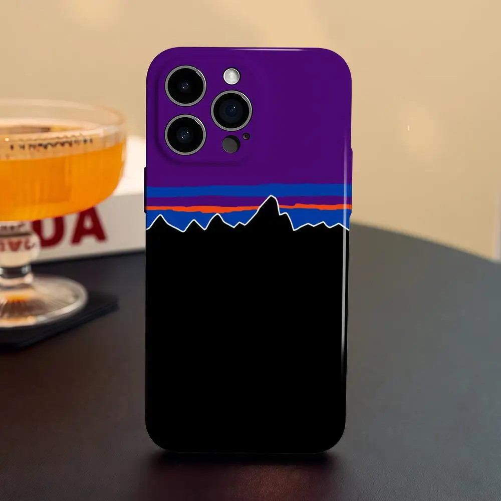 Funda de teléfono con diseño de patagonias para iPhone 16, 15, 14, 13, 12, 11 Pro Max Plus, película líquida brillante HD con orificio fino, carcasa suave