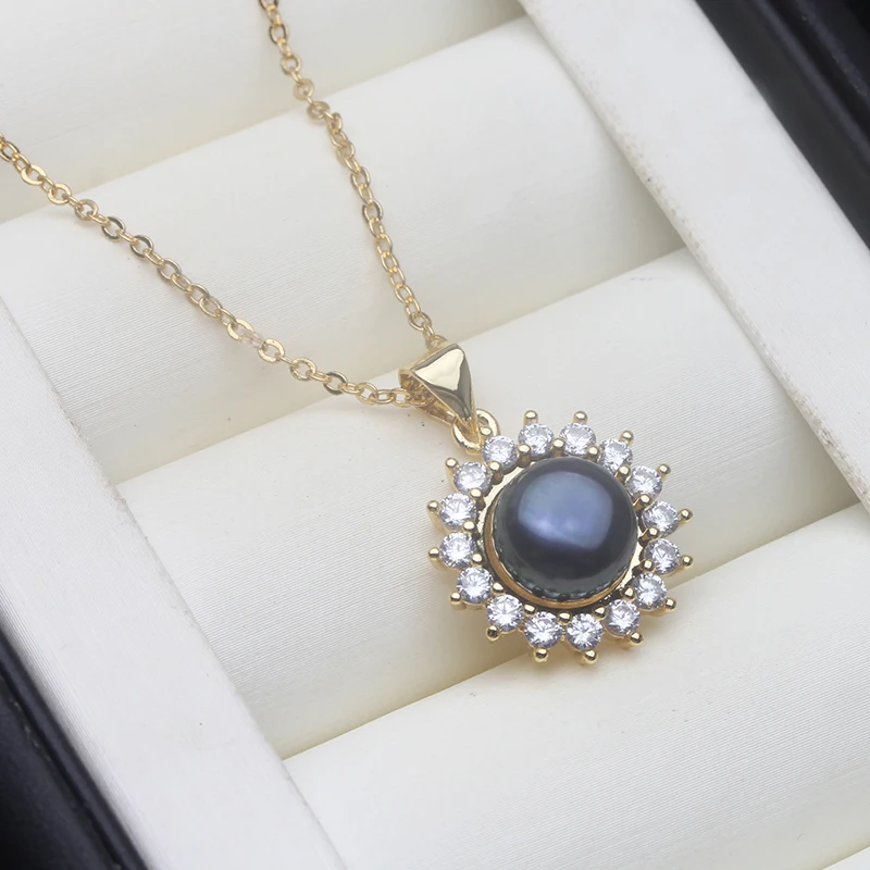 

Ожерелье с подвеской из пресноводного жемчуга для женщин, кулон из натурального жемчуга, свадебная жена, подарок на день рождения для девочек, 45 см