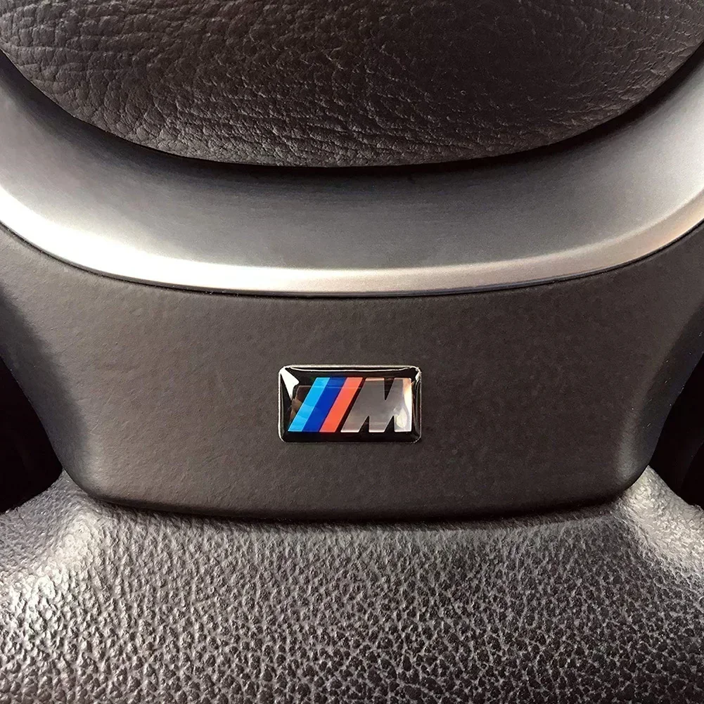 M Sport Emblem Epoxy Sticker Car Steering Wheel Gear Shift Knob For BMW X1 X3 X5 E92 E36 F20 X5 E87 E30 E46 E91 F31 valve caps